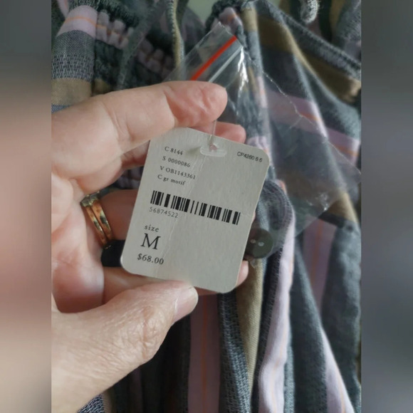 Free People Party Time Mini striped strappy summer dress New!! Flawed - Picture 7 of 9